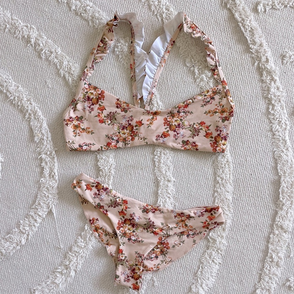 RARE Set! Boys and Arrows Bikini Blush Micro Floral Bikini